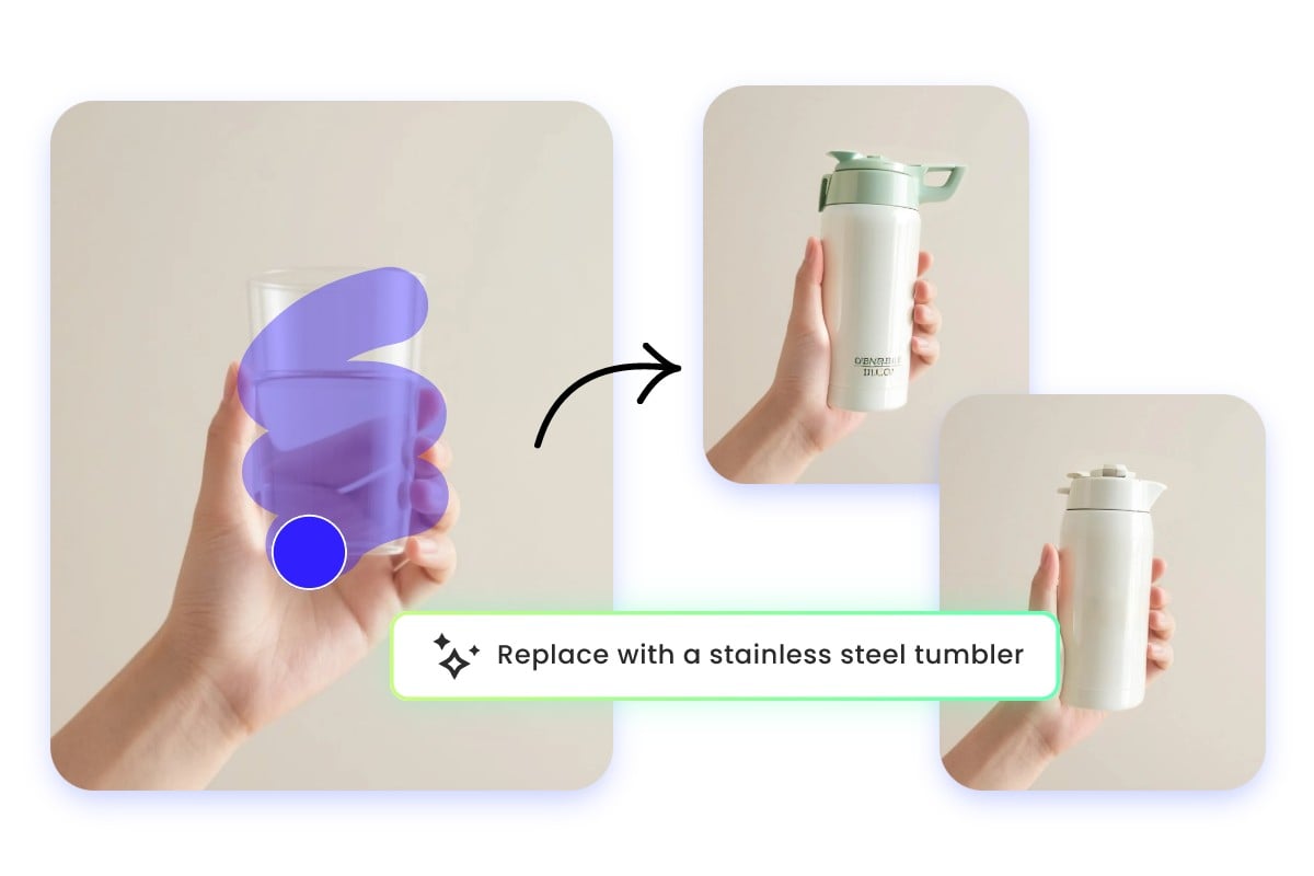 Use fotor ai replace tool to replace the female hat