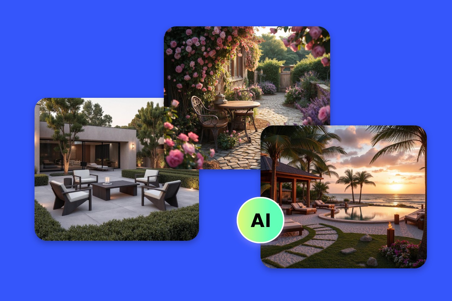 aménagement de jardin extérieur gratuit IA en ligne de Fotor