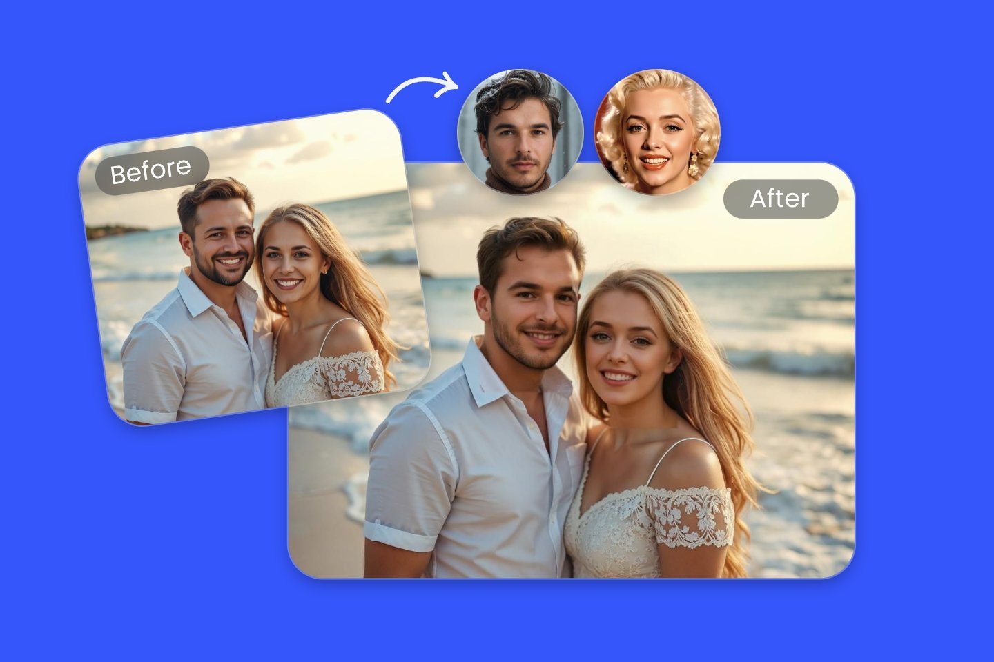 Banner image for fotor ai muultiple face swap tool to replace faces of a couple