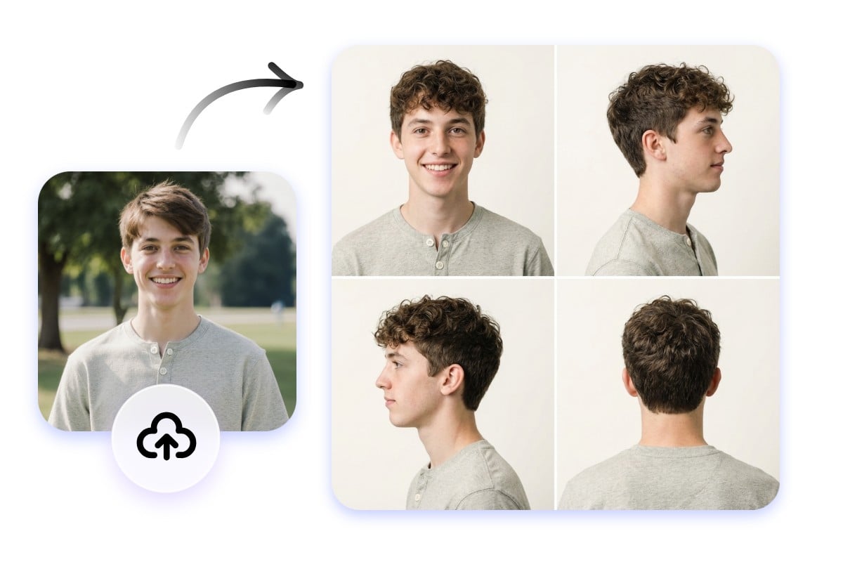 Change hairstyles and show side parts with Fotor AI hairstyle changer