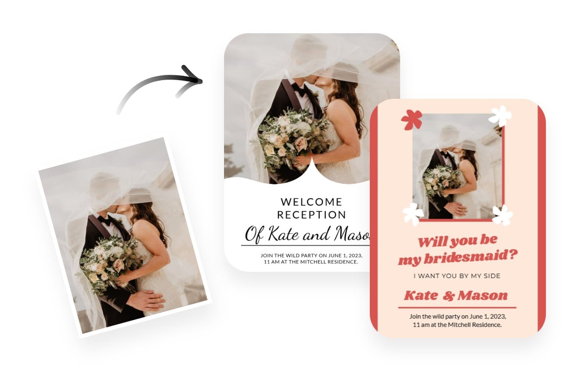 Choose an elegant weeding invitation from fotor ai invite maker templates