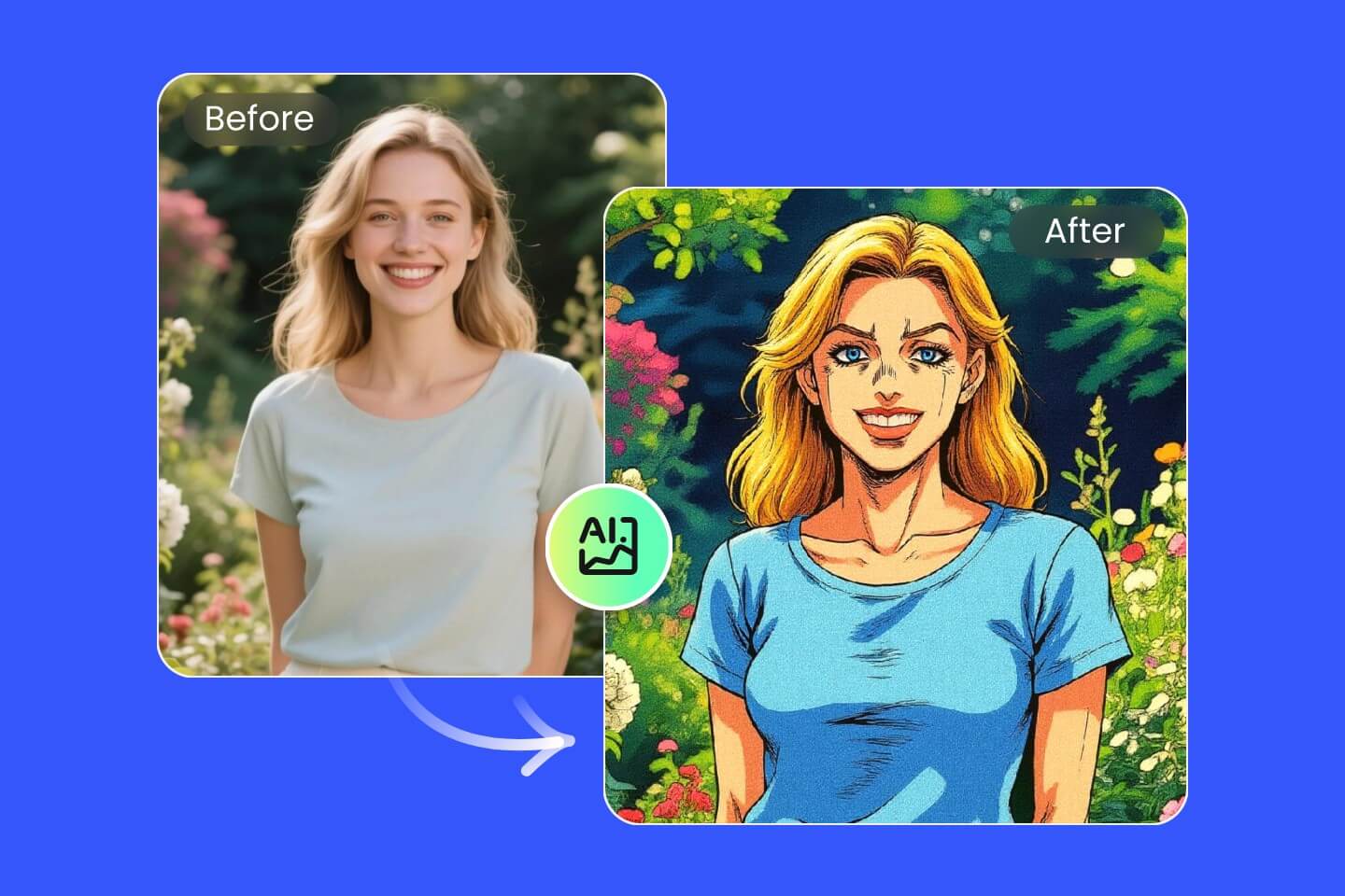 Convertir une photo d'une belle femme en personnage style JoJo avec le filtre JoJo IA