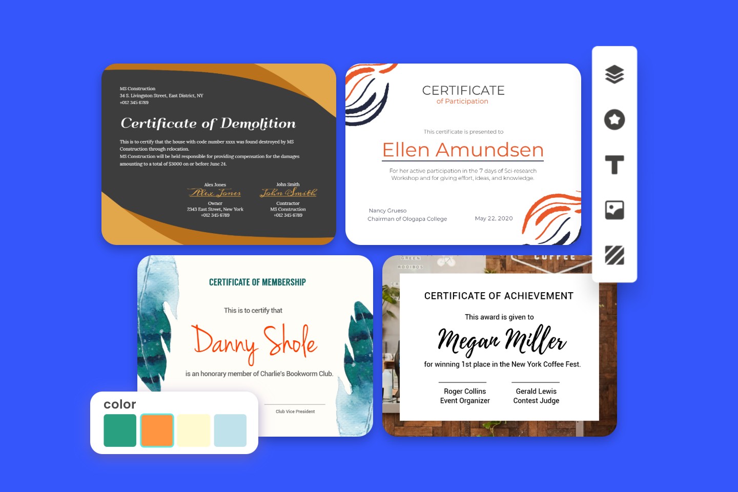 Create and design certificate online with free templates fotor