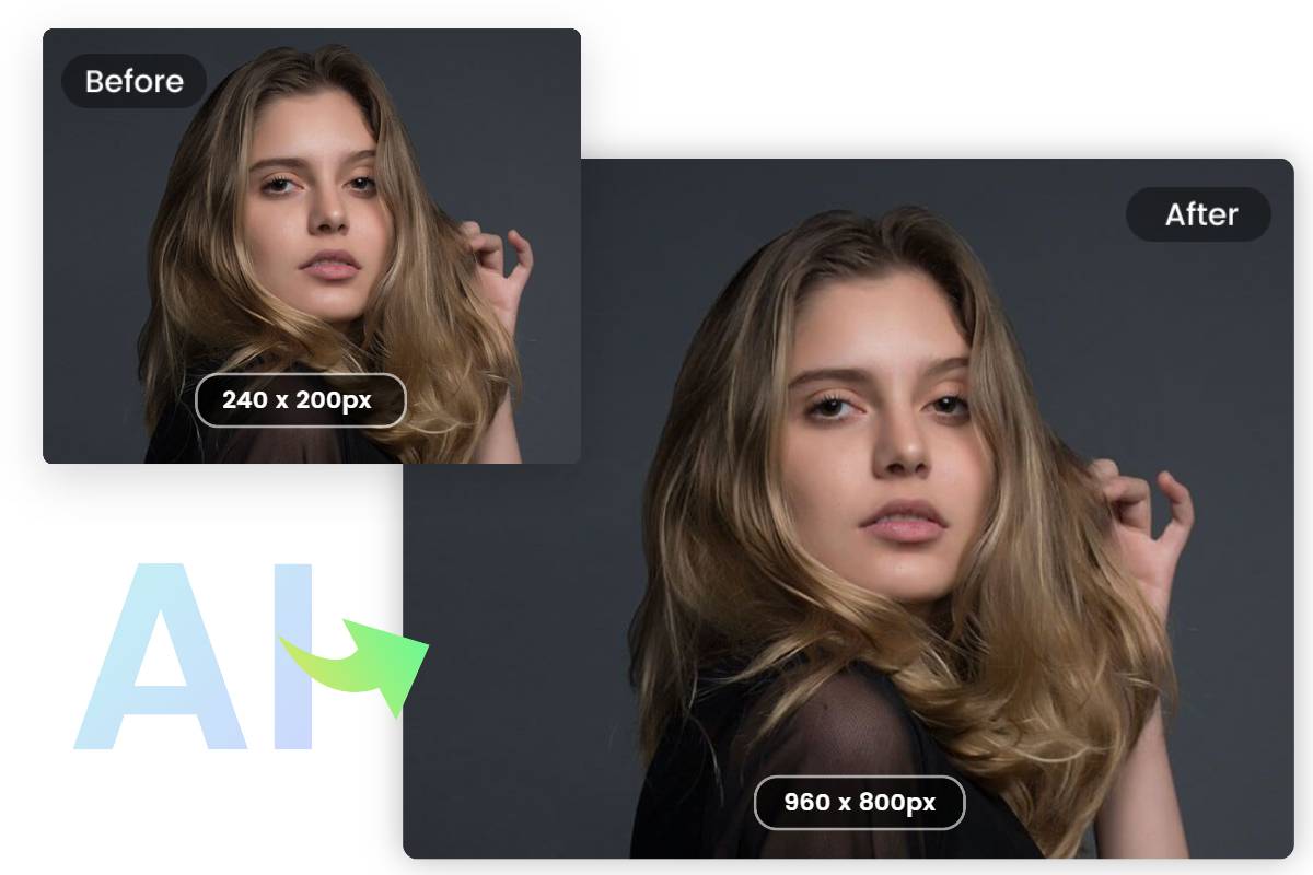 Enhance a photo of a beautiful woman with fotors 4k photo editor
