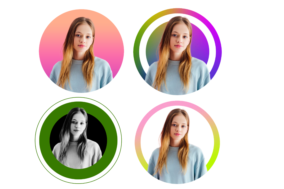 Four round profile picture templates from fotor