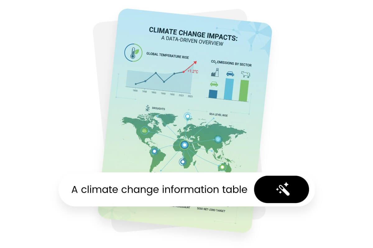 Generate a weather change information table infographic using a prompt