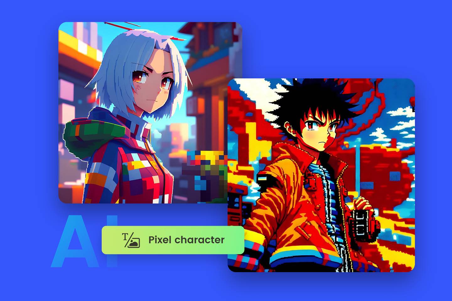 design the best pixel art anime characters for you