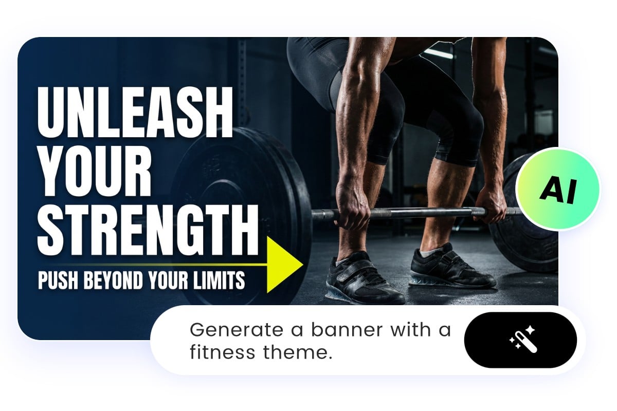 Input text to generate a fitness related ai banner