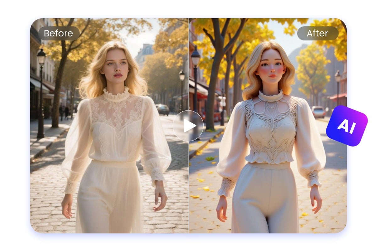 Instant AI video cartoonizer that turning a video into cartoon effortlessly