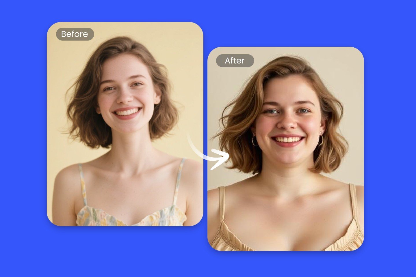 Make a short haired beautiful girl in the photo look fat in fotor