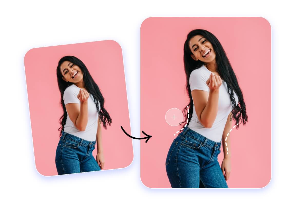 Manually smooth to slim your waist in fotor