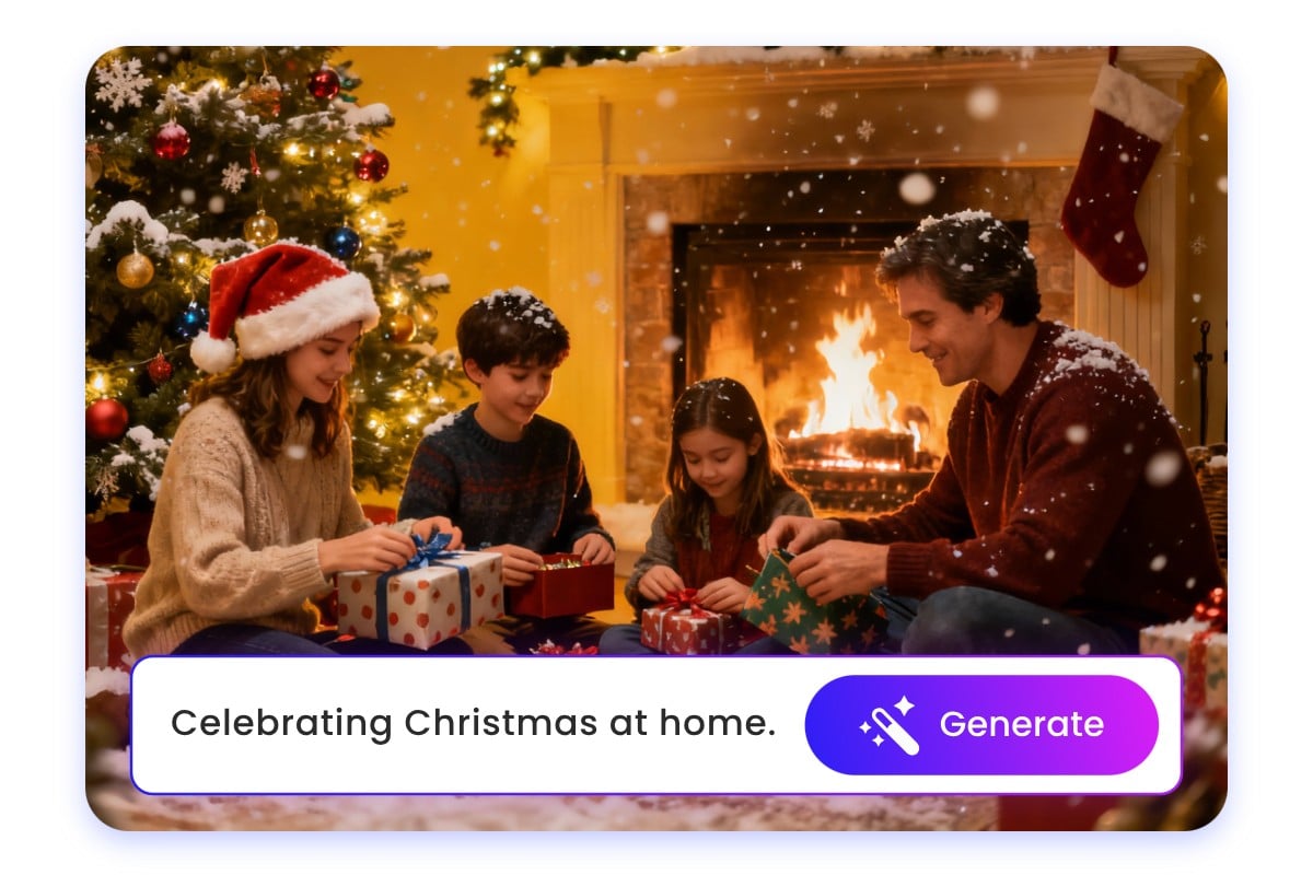 Quickly create christmas videos from text prompts