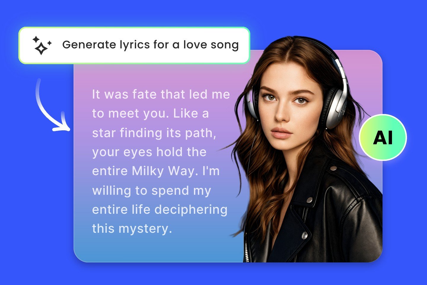 Turn text description into lyrics with fotor ai lyrics generator