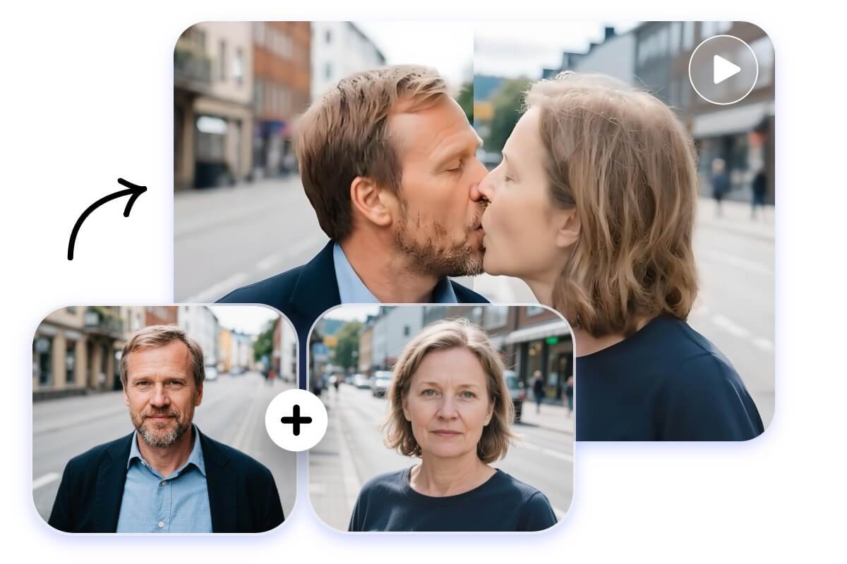 Use ai french kiss video generator to convert images to kissing videos in one click