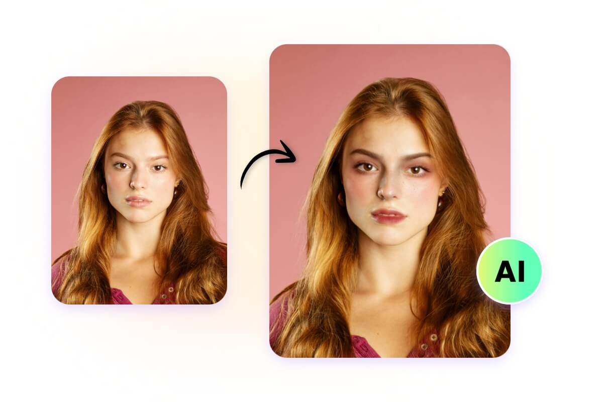 apply makeup to a bare faced girl with fotor's ai makeup generator