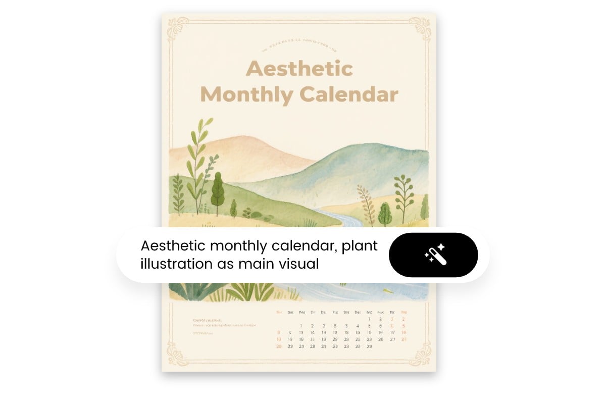 Use fotor ai calendar generator to turn text description into a calendar image