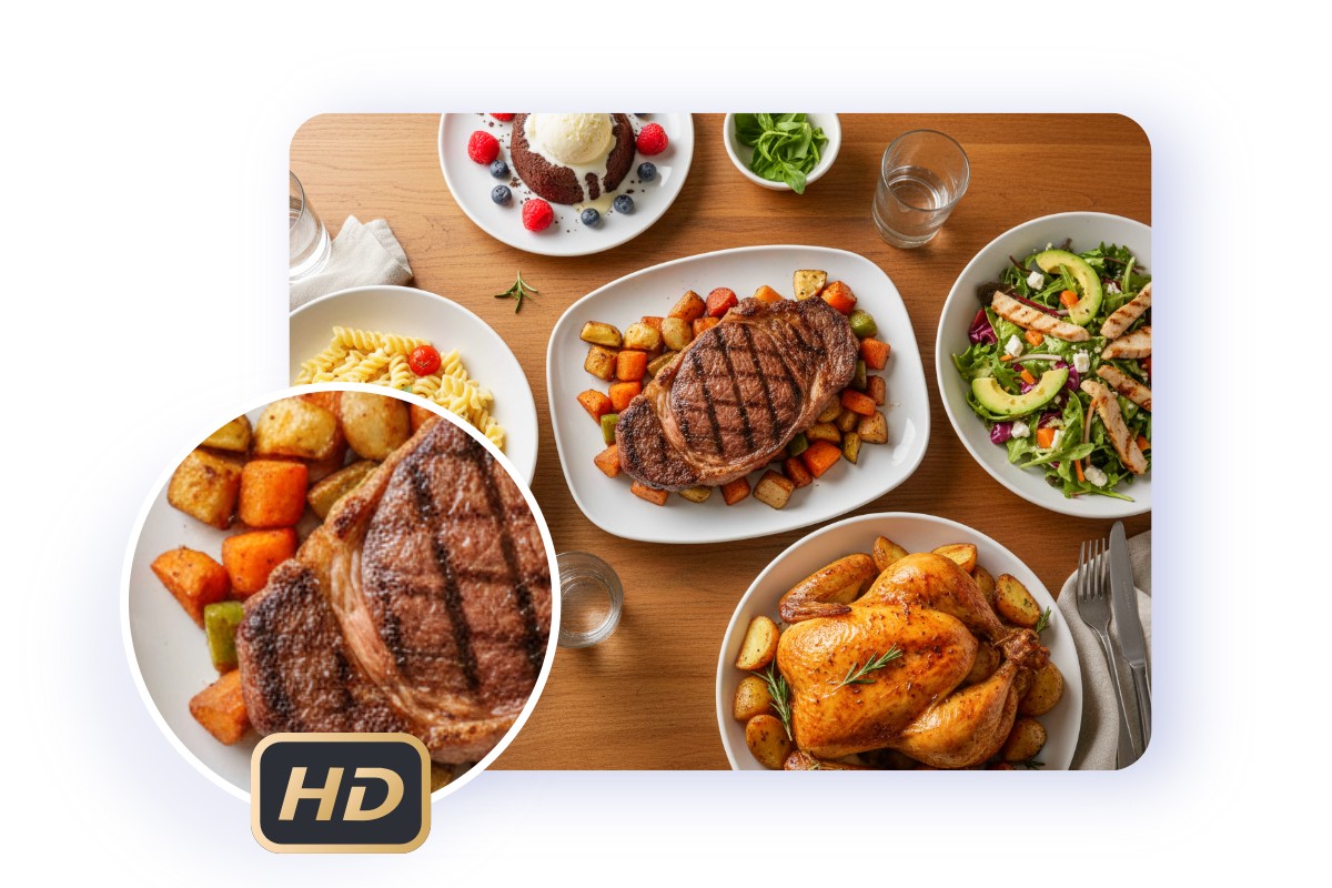 A picture about creating HD AI food image