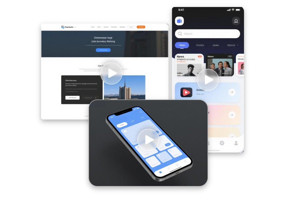 A screenshot of website app and devices video mockups