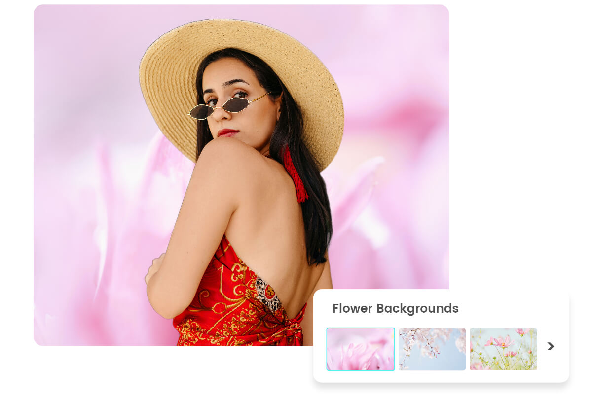 A variety of flower images for portrait background