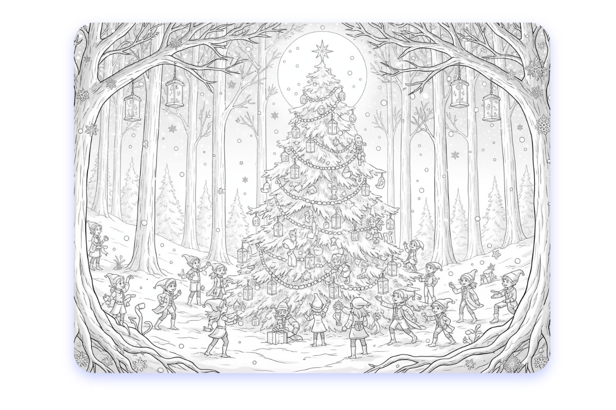 Weihnachtsausmalbilder auch für Erwachsene mit Fotor erstellen