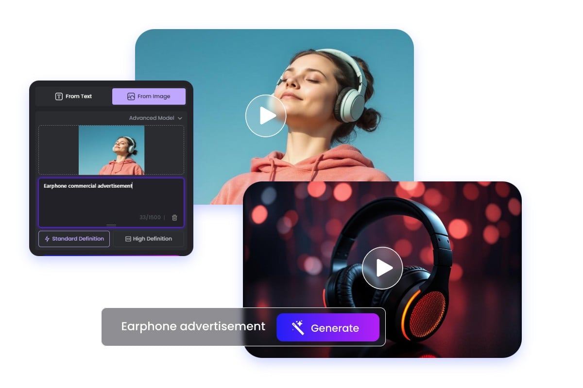 AI Video Ad generator from text and image