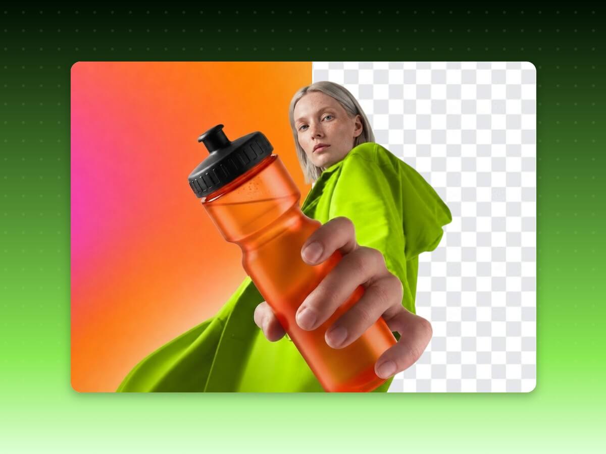 AI background remover automatically removes the image background creating a clean transparent cutout with the subject isolated