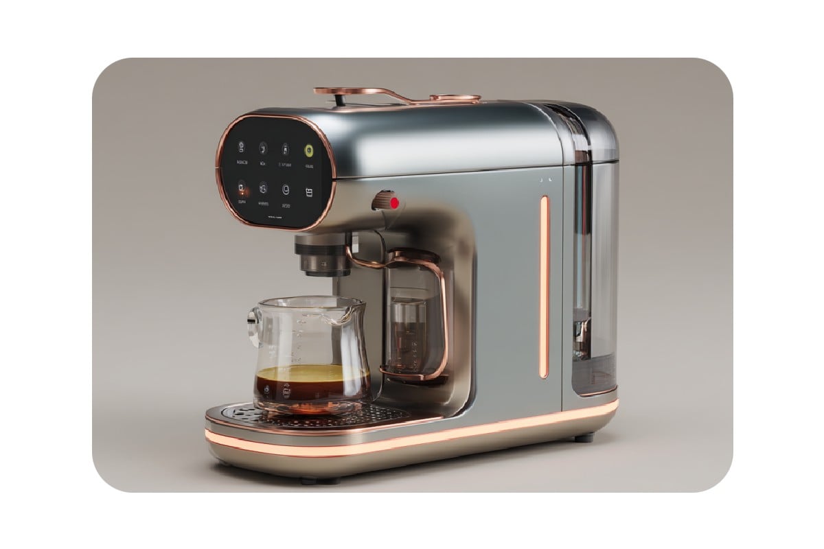 AI coffee machine product design generator