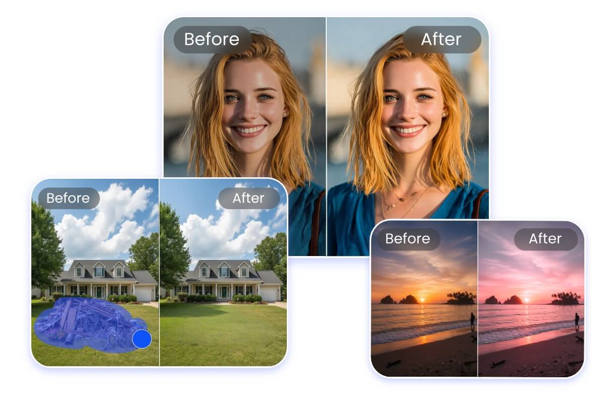 AI editing enhancing portraits landscapes and building images for professional use