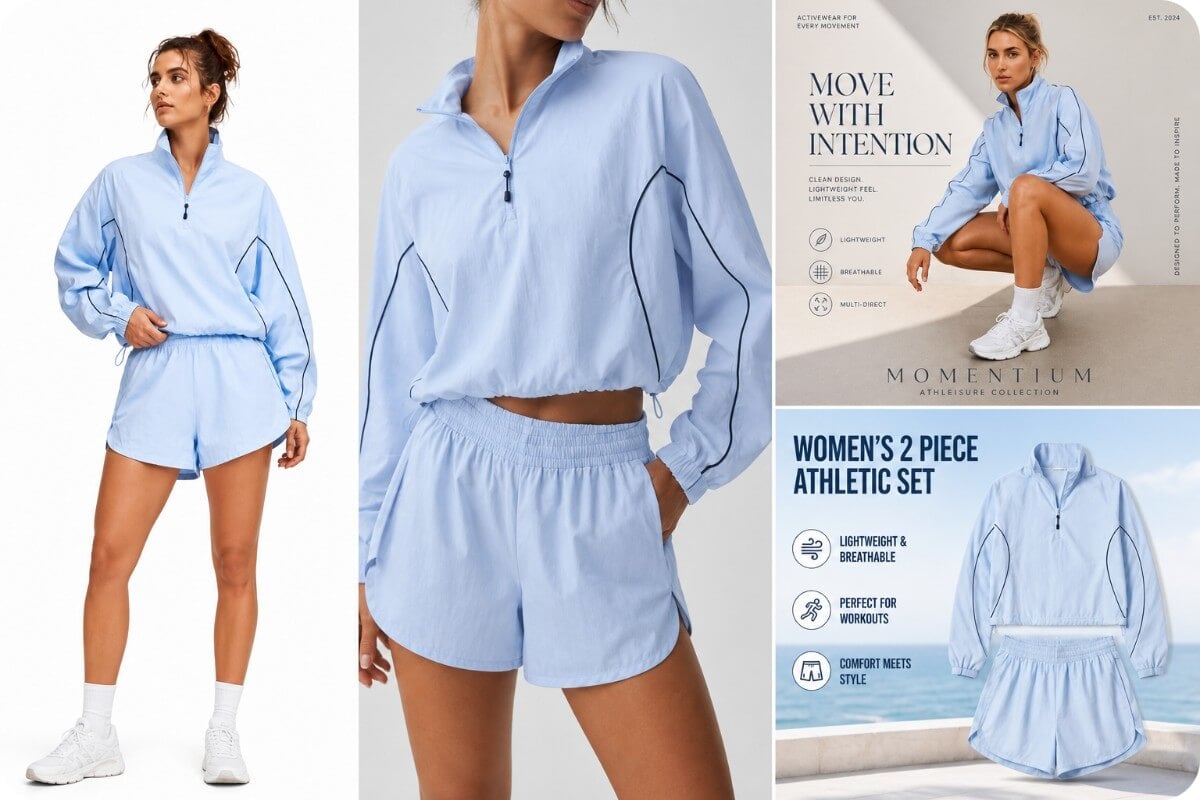 AI generated ecommerce product visuals created from a single product photo with lifestyle scenes and AI models