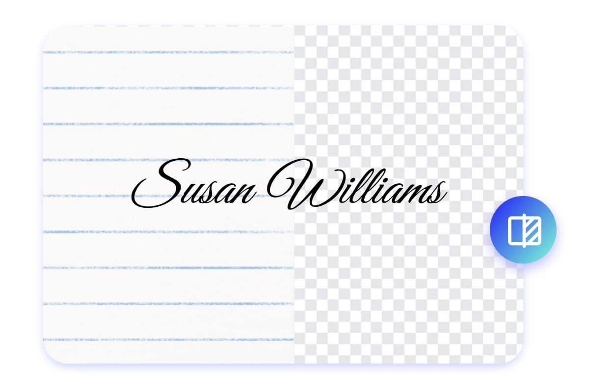 Comparaison avant et après du détourage de signature par l’IA