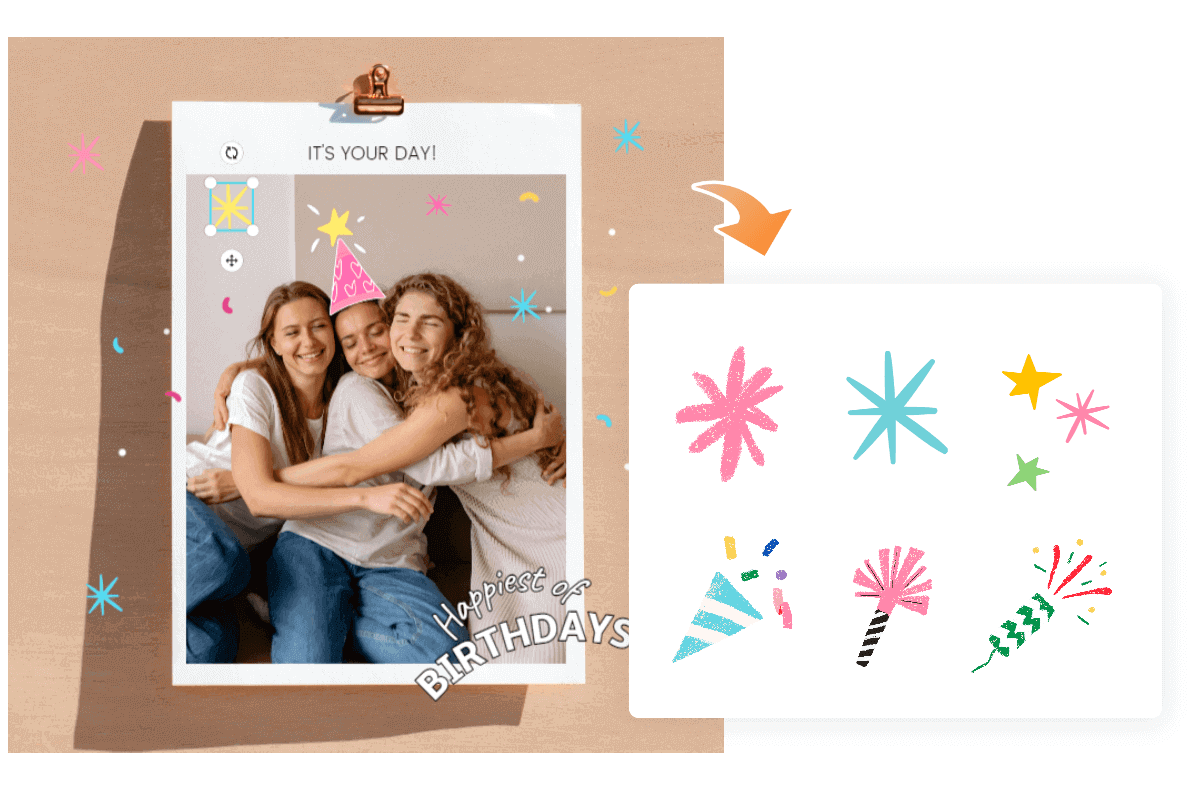 fotorでキラキラステッカーを追加する