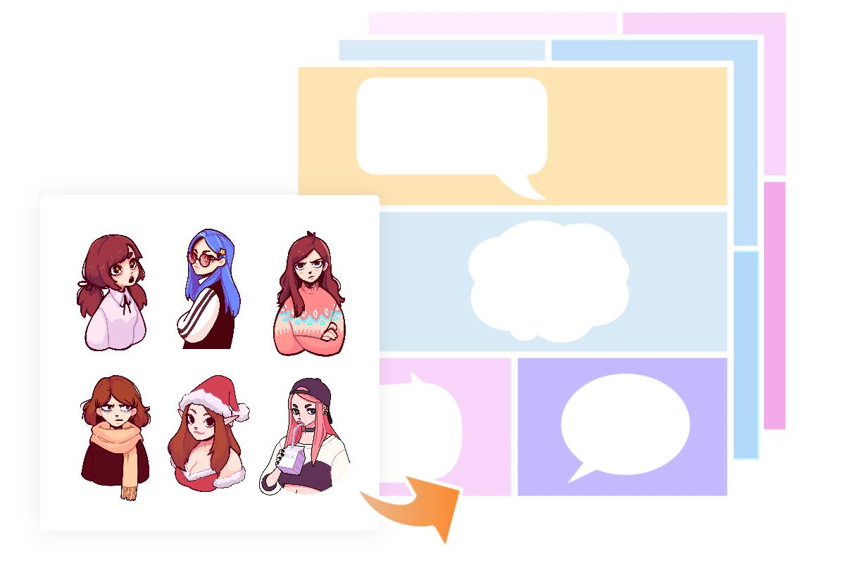 Add speech bubbles and dialogues to comic stip using Fotor