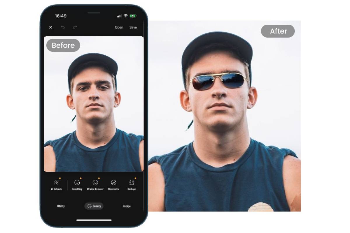 Edit glasses onto a photo online