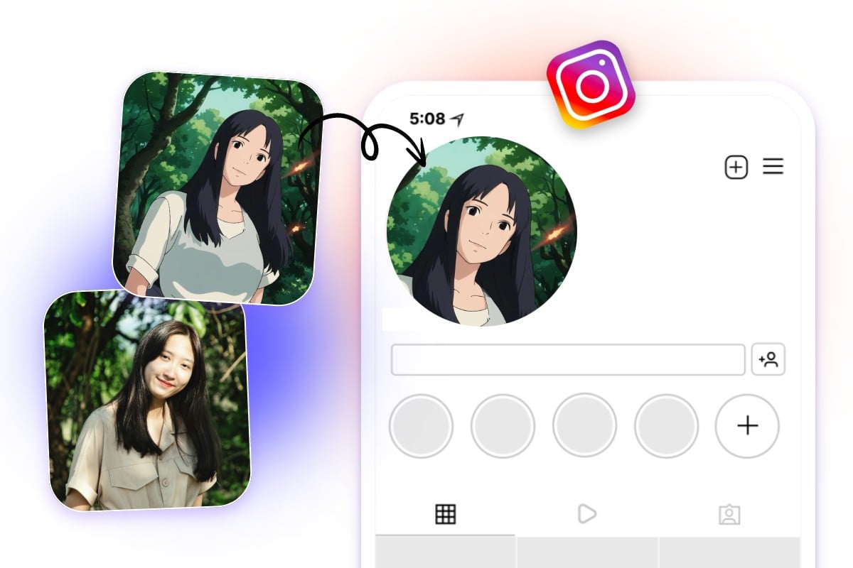 Fotorのジブリフィルターで写真をジブリ化させて、写真をトリミングしインスタでのプロフィール写真とします