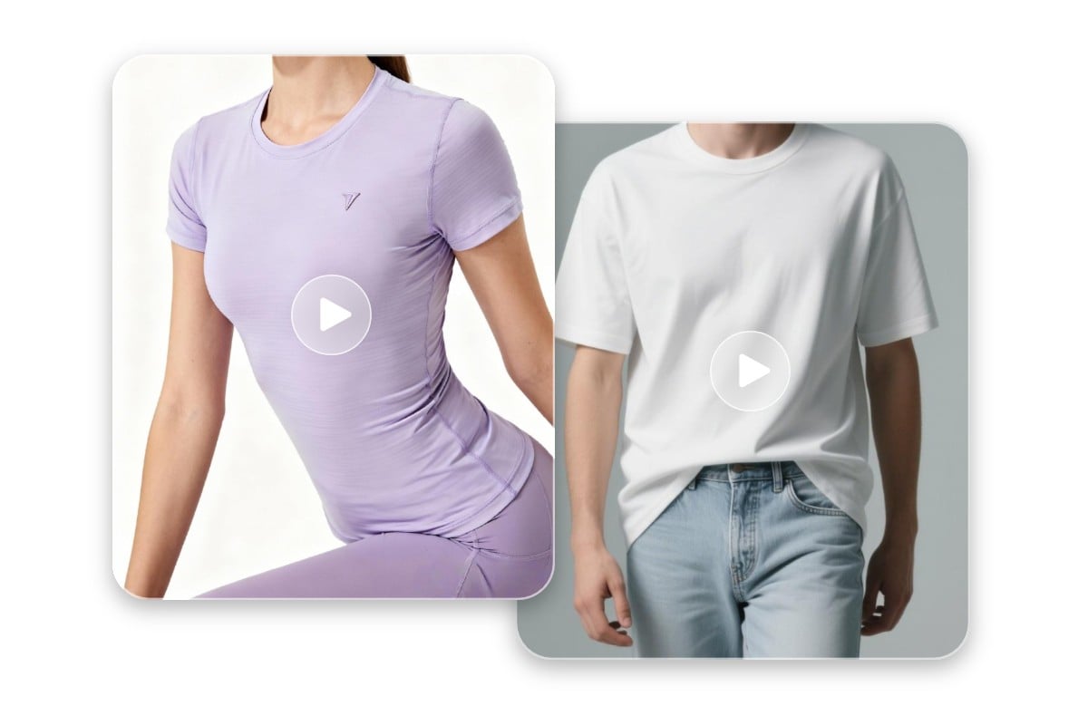 An image of AI generated T shirt video mockups