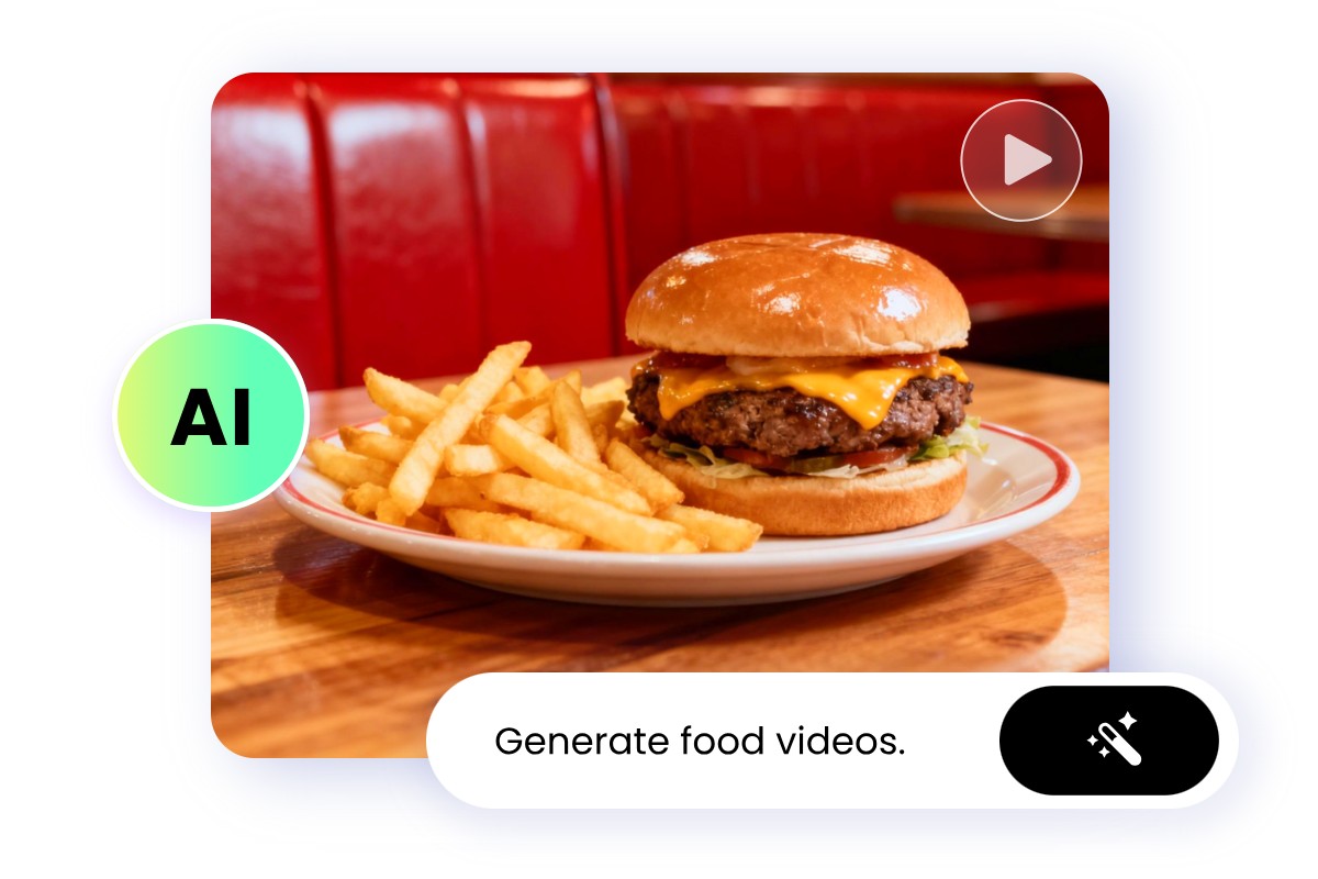 An image of AI generating food videos