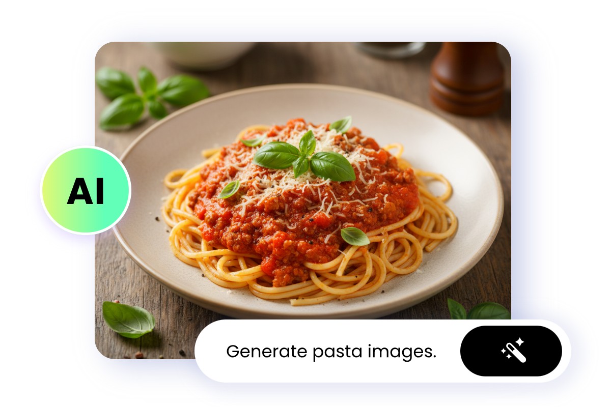 An image of generating an AI food image from text