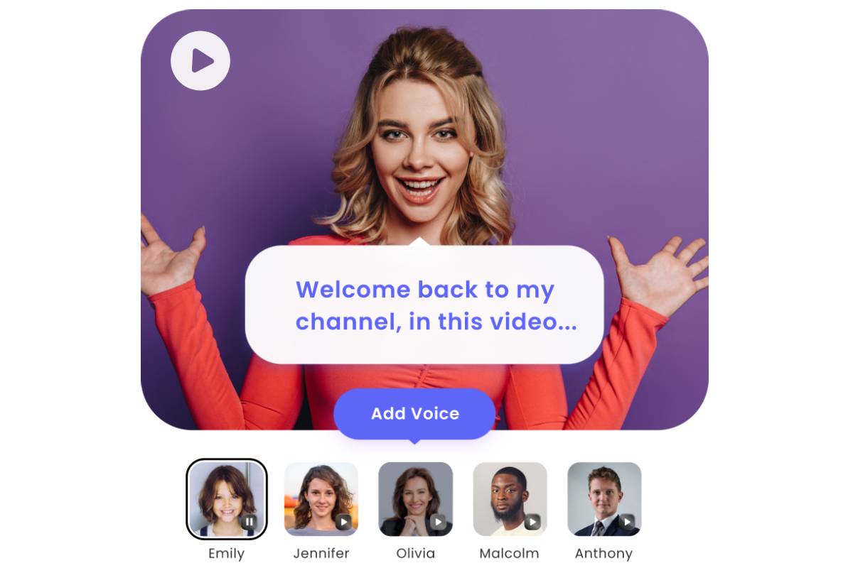 Animer une photo en vidéo montrant une fille avec différentes voix
