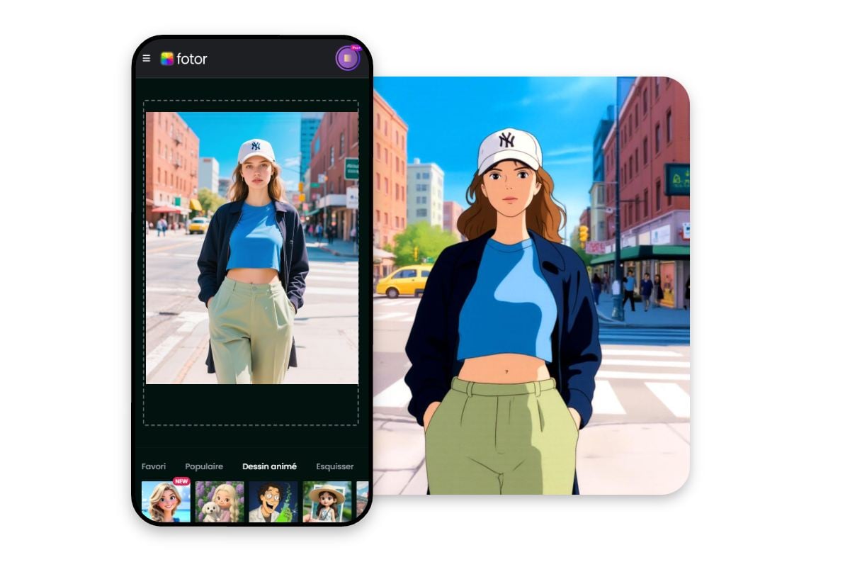 Application de style cartoon pour photo pour transformer une photo en dessin animé compressed