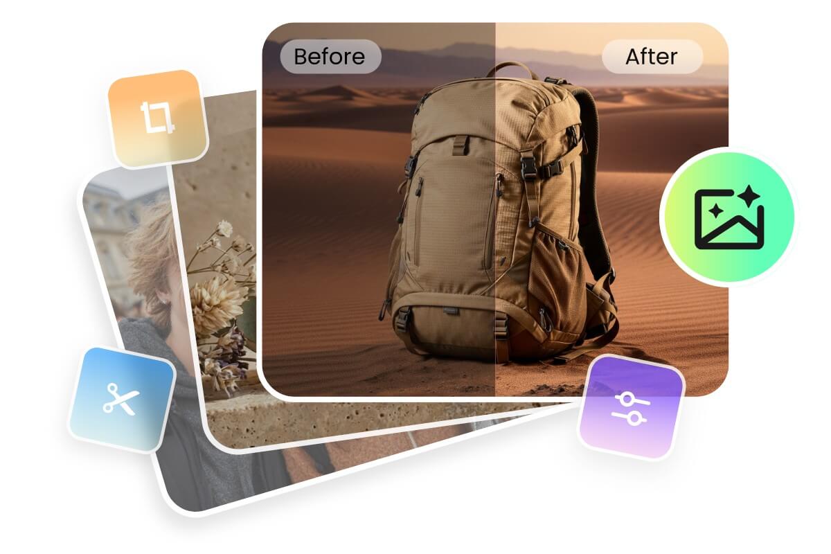 Batch AI photo enhancement for multiple photos at once using Fotor AI picture editor