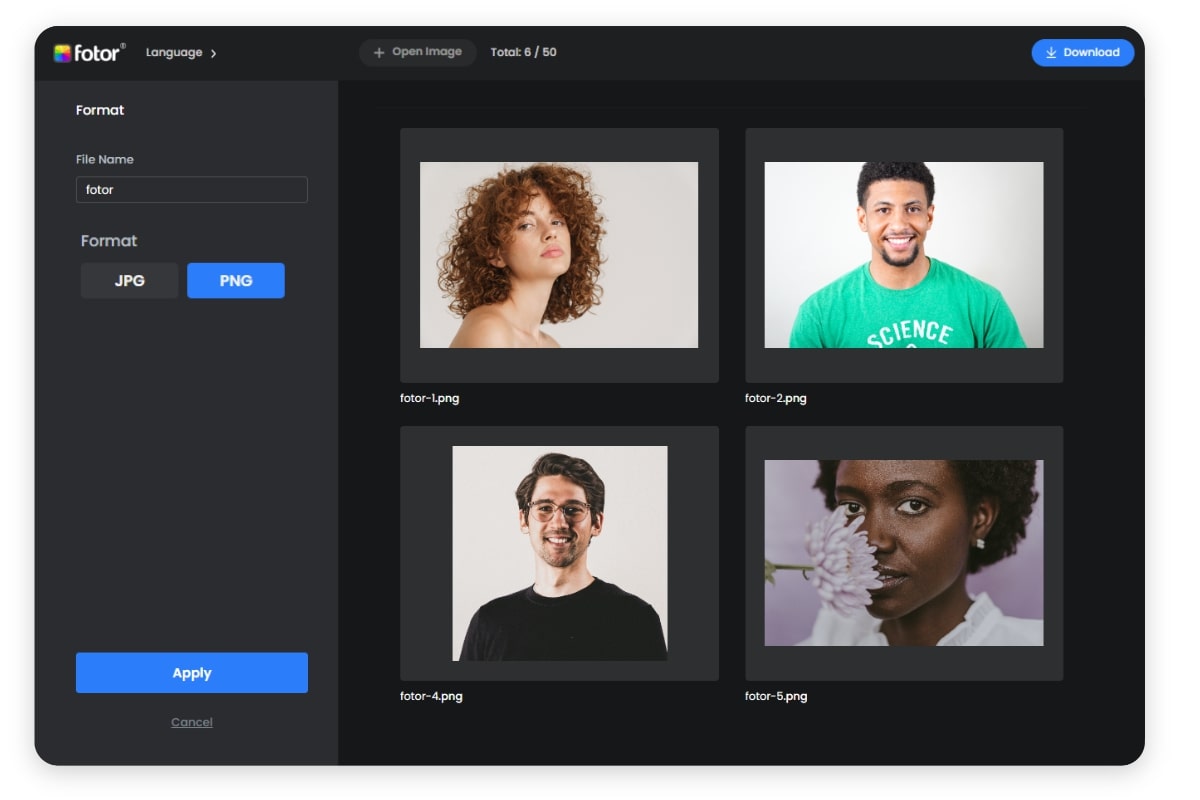Fotorのオンライン画像コンバーターで画像を一括変換
