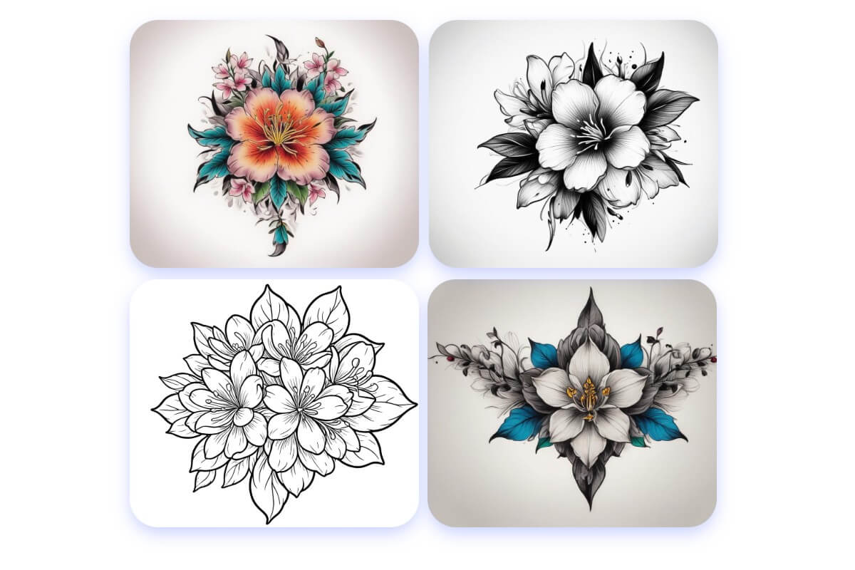 Birth Flower Tattoo in many styles