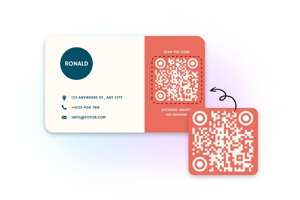 Make business card with QR code
