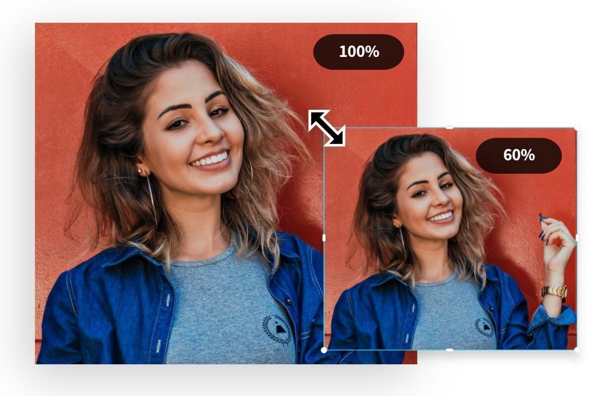 Cambiar el tamaño de un retrato con el redimensionador de fotos de Fotor