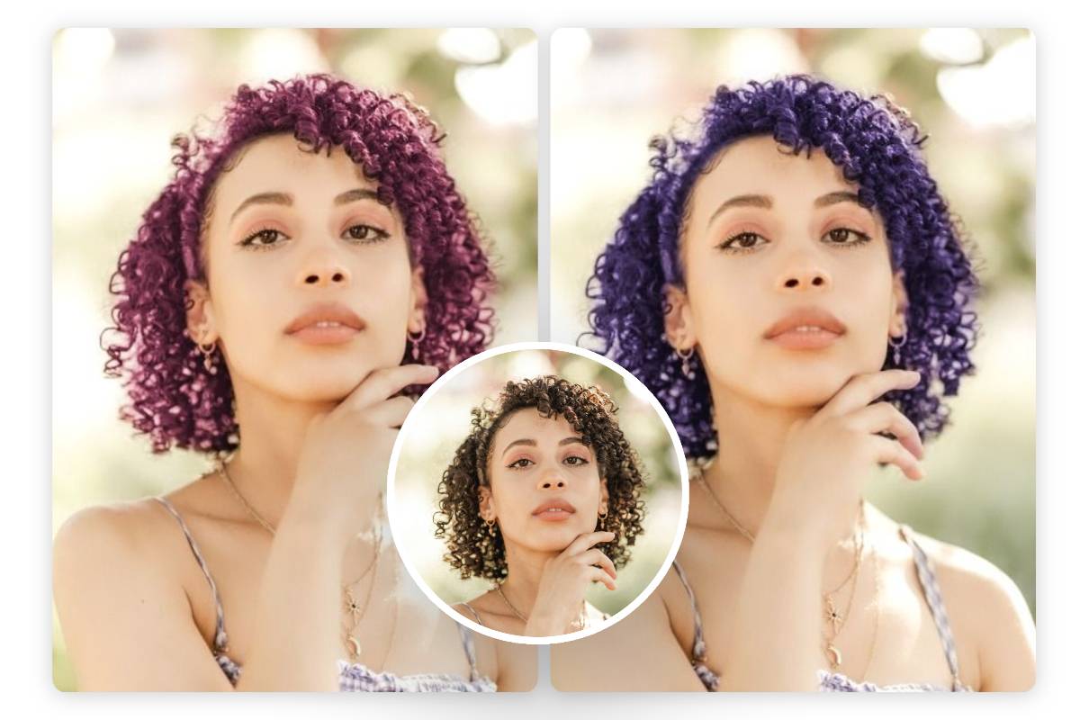 Change Your Virtual Curly Hair Color on girl photos