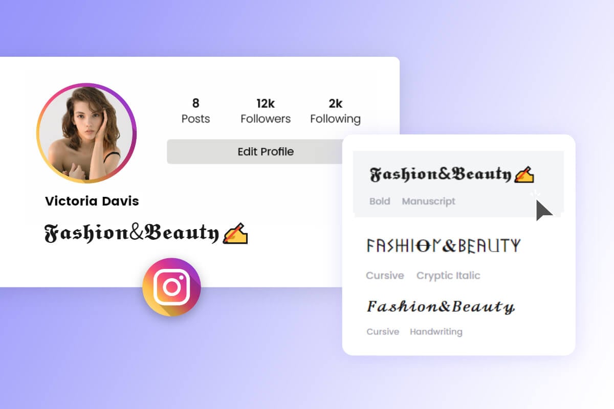 How to write stylish name on instagram profile? 