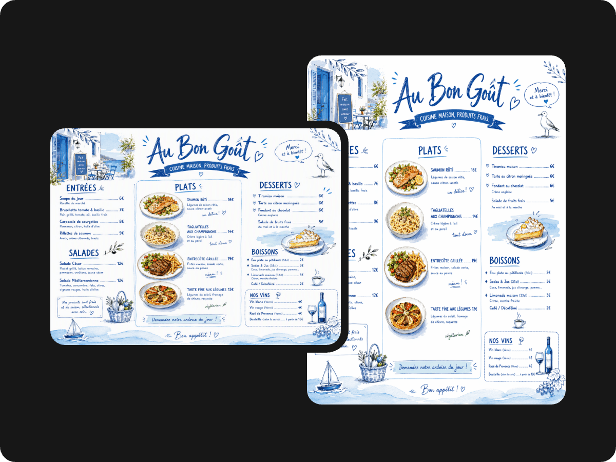 Conseils de mise en page pour créer un menu pour votre restaurant