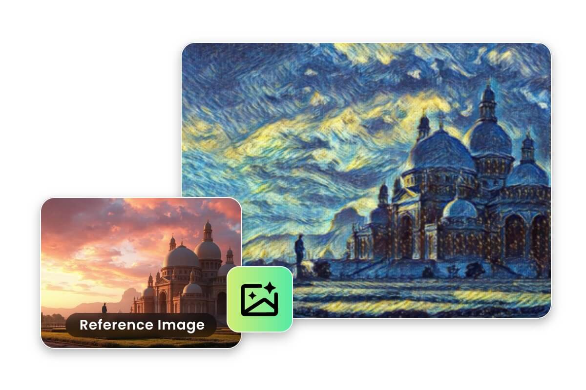 Convert a photo into AI art with image to image style transfer