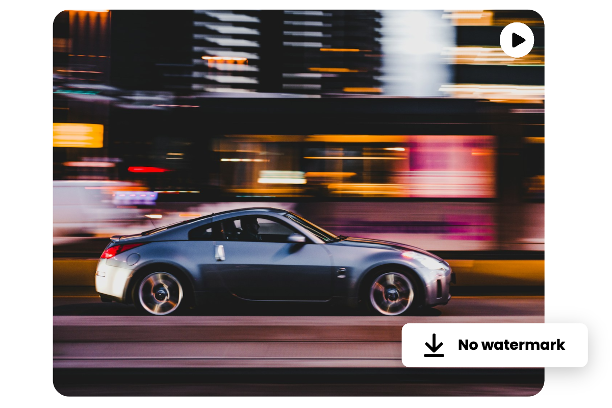 車の画像を透かしなしの動画に変換する