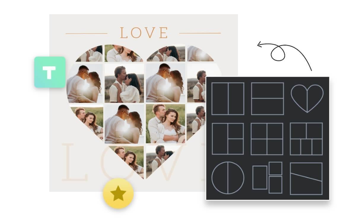 Crea un collage de fotos en forma de corazón con el combinador de fotos de Fotor